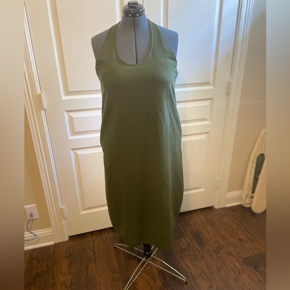 Athleta brand dress size large. Army green